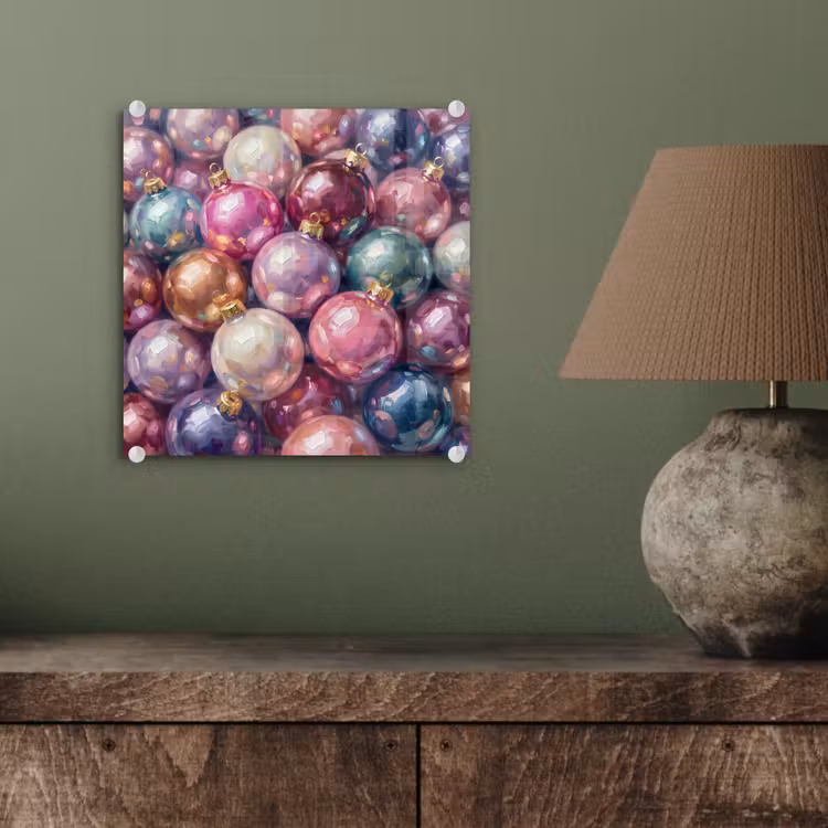 Glas schilderij - Kerstdecoratie - Kleurrijk - Feest — 4