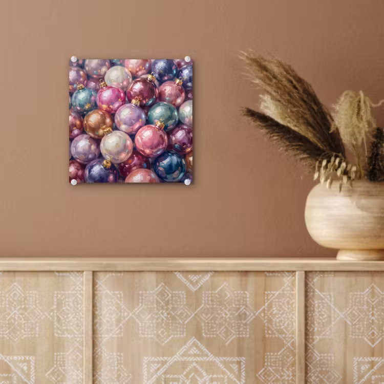 Glas schilderij - Kerstdecoratie - Kleurrijk - Feest — 6