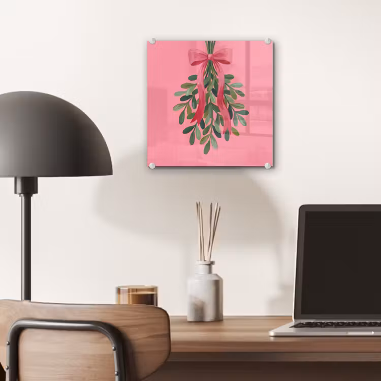Glas schilderij - Plant - Lint - Roze — 7