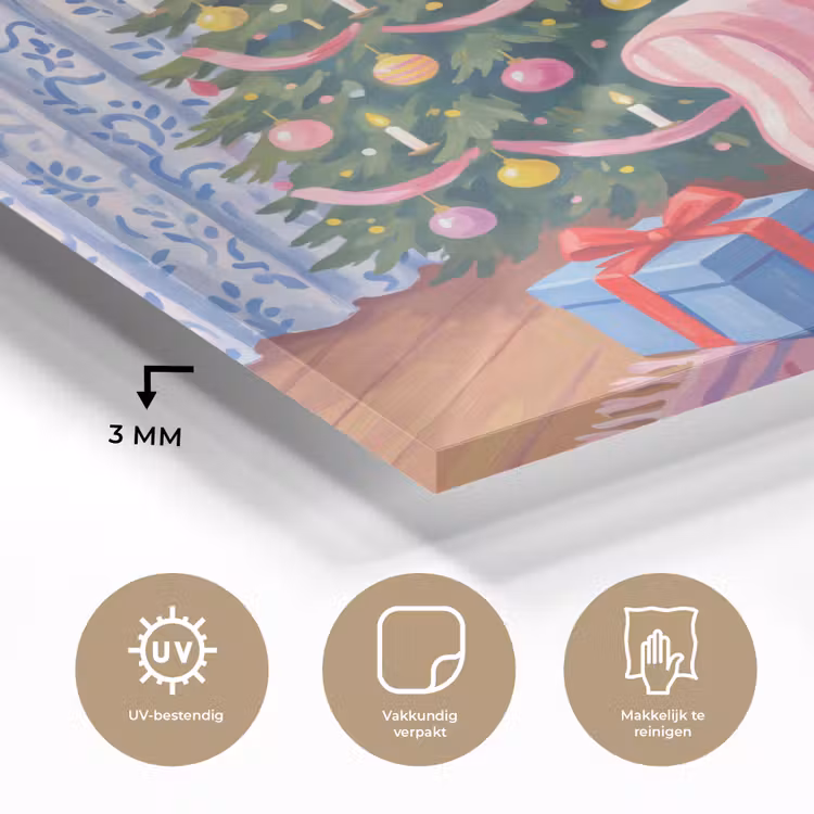 Glas schilderij - Kat - Kerst - Interieur — 3
