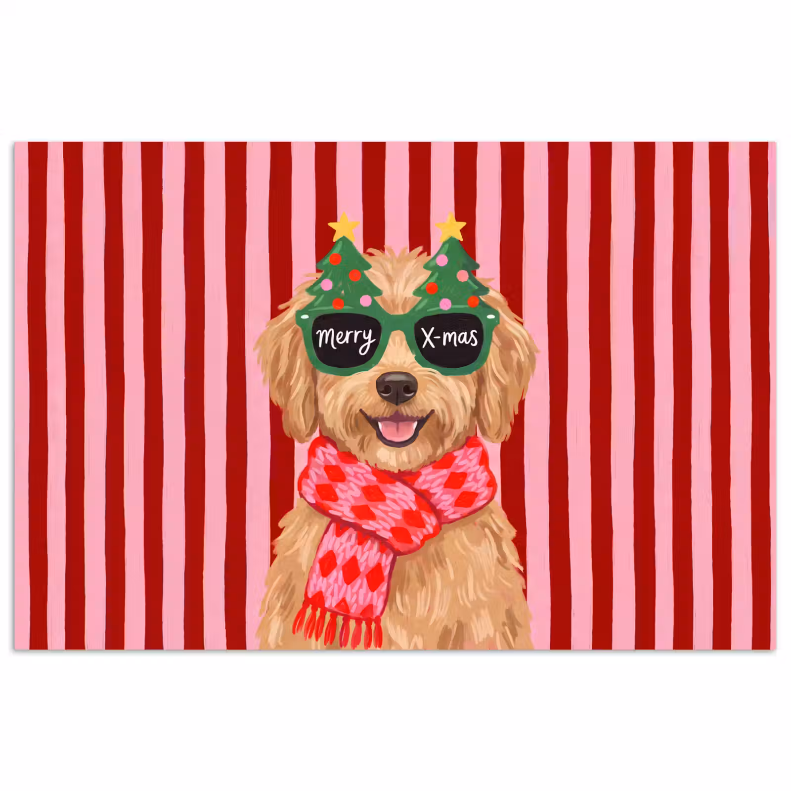 Poster - Hond - Kerst - Rood — 1