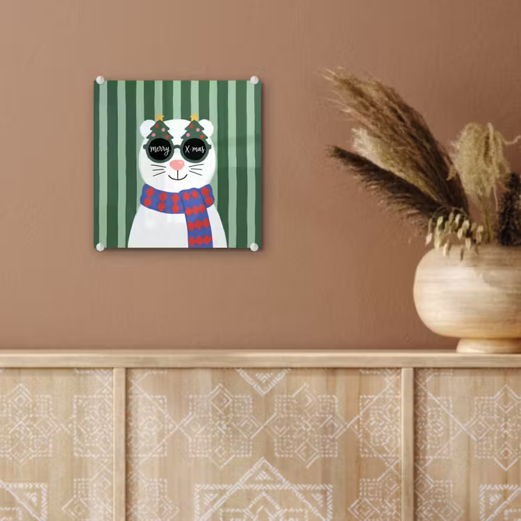 Glas schilderij - Dier - Winter - Cartoon — 6