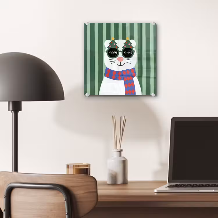 Glas schilderij - Dier - Winter - Cartoon — 7