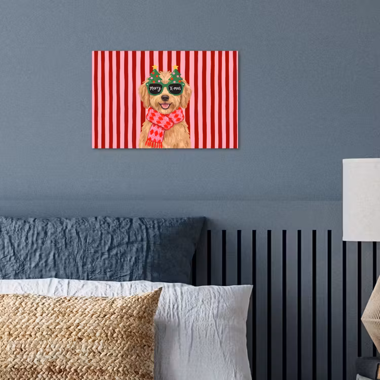 Poster - Hond - Kerst - Rood — 3