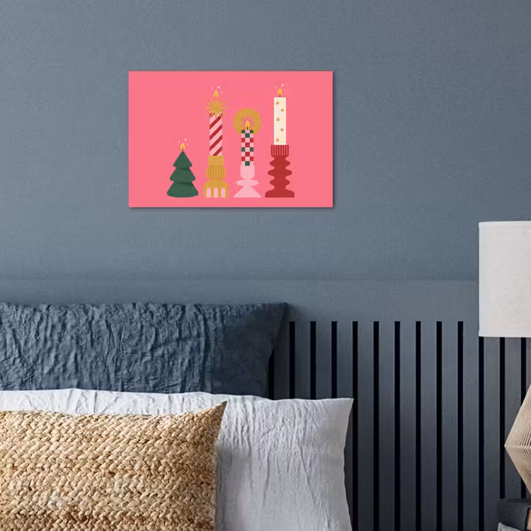 Poster - Kaarsen - Feest - Roze — 3