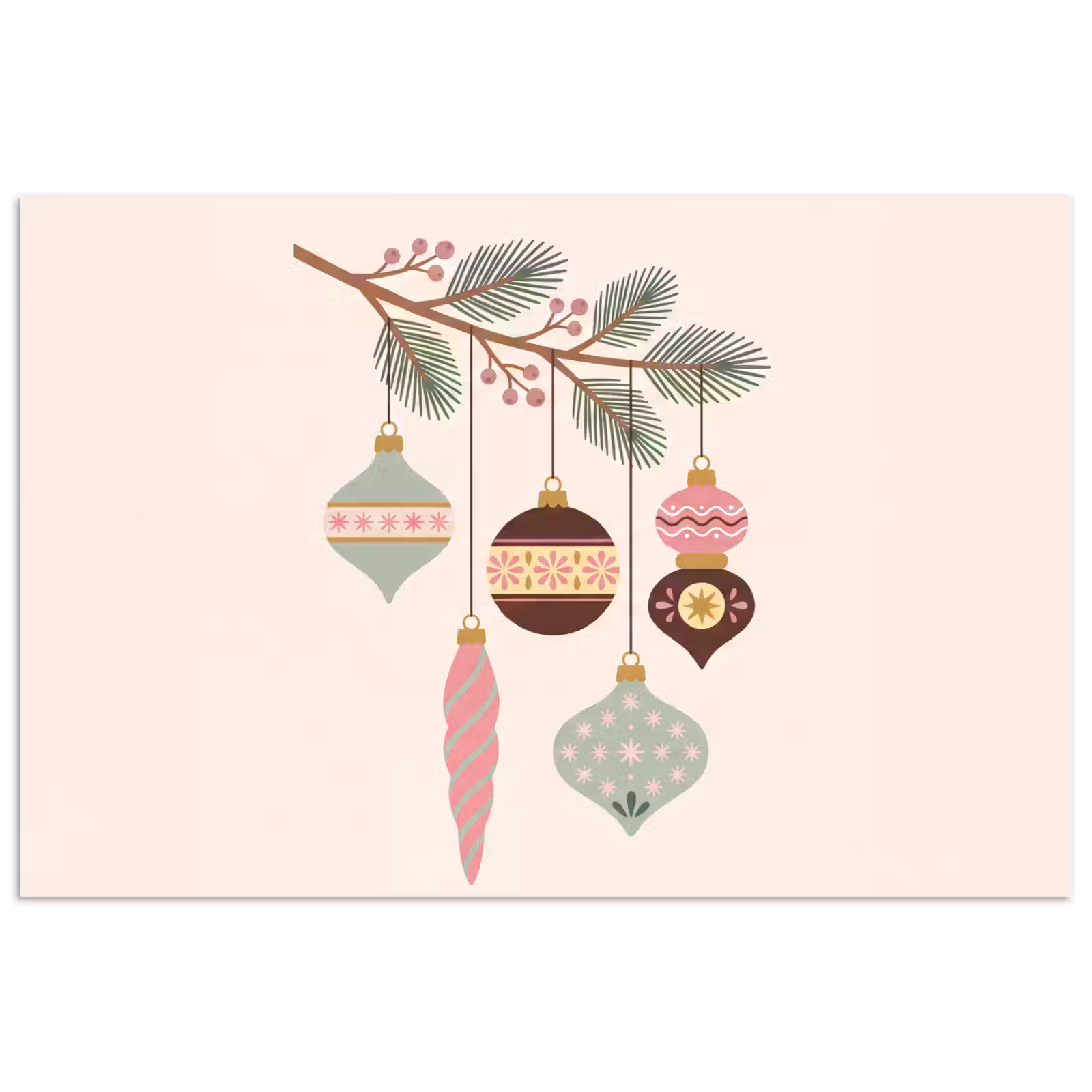 Poster - Kerst - Ornamenten - Tak — 1