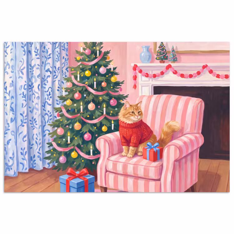 Poster - Kat - Kerst - Interieur — 1