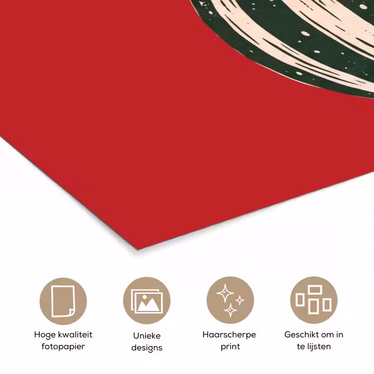 Poster - Kerstbal - Kerst - Rood — 5