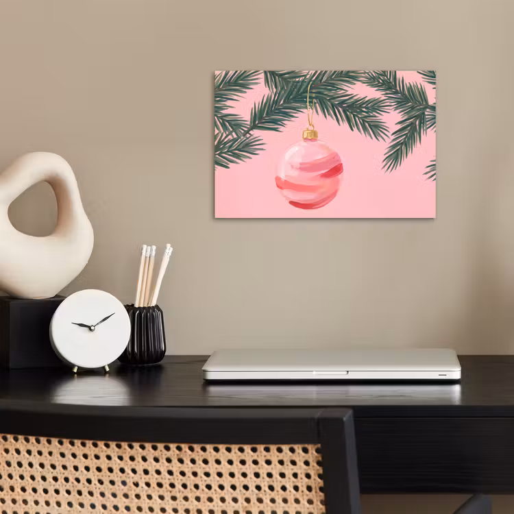 Poster - Kerstbal - Roze - Kerst — 2