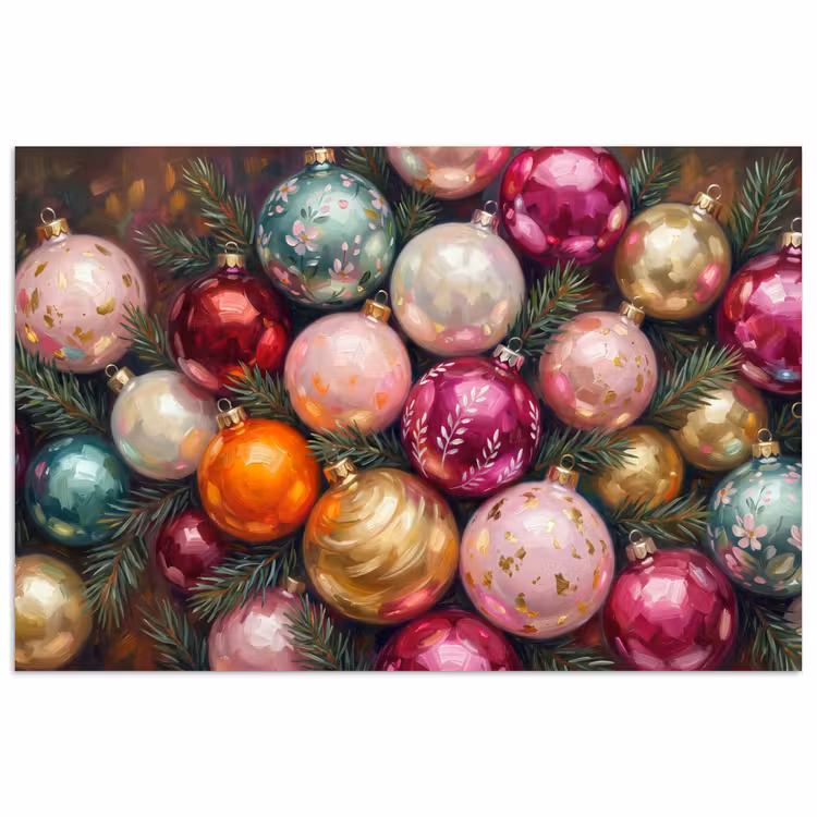 Poster - Kerstballen - Kleurrijk - Feest — 1