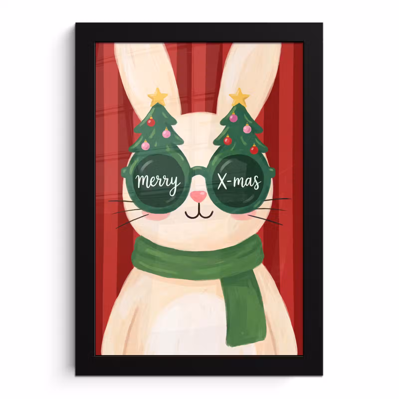 Poster met lijst - Konijn - Kerst - Dieren — 1