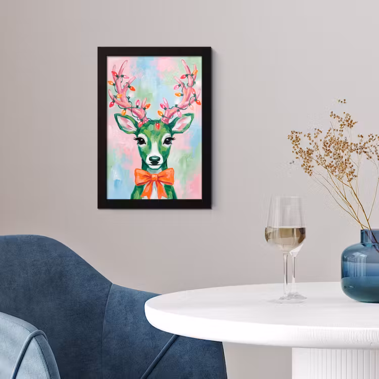 Poster met lijst - Hert - Kerst - Dieren — 2