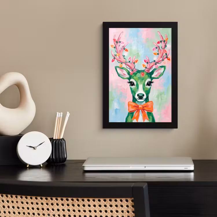 Poster met lijst - Hert - Kerst - Dieren — 3