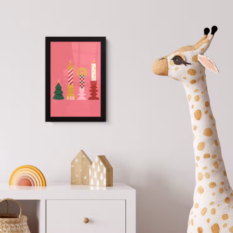 Poster met lijst - Kaarsen - Feest - Roze — 5
