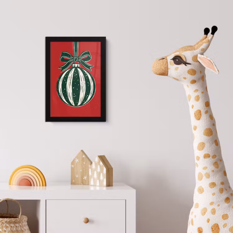 Poster met lijst - Kerstbal - Kerst - Rood — 5