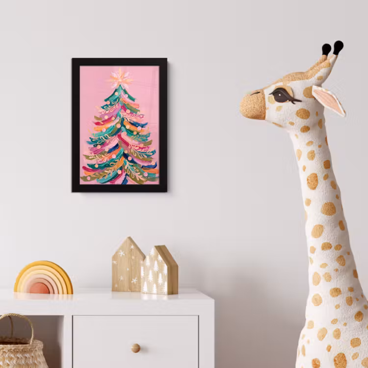 Poster met lijst - Kerstboom - Abstract - Kleurrijk — 5