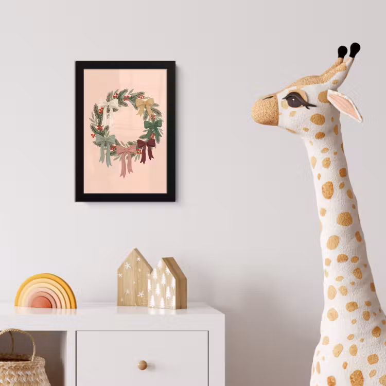 Poster met lijst - Kerstkrans - Strikken - Kerst — 5