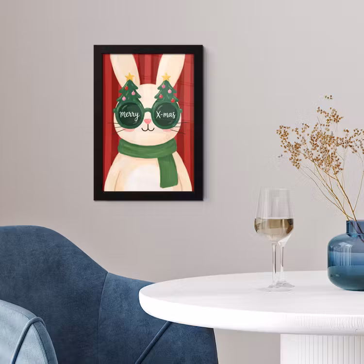 Poster met lijst - Konijn - Kerst - Dieren — 2