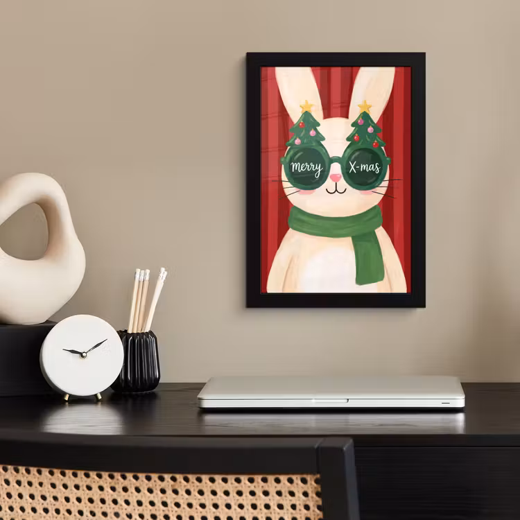 Poster met lijst - Konijn - Kerst - Dieren — 3