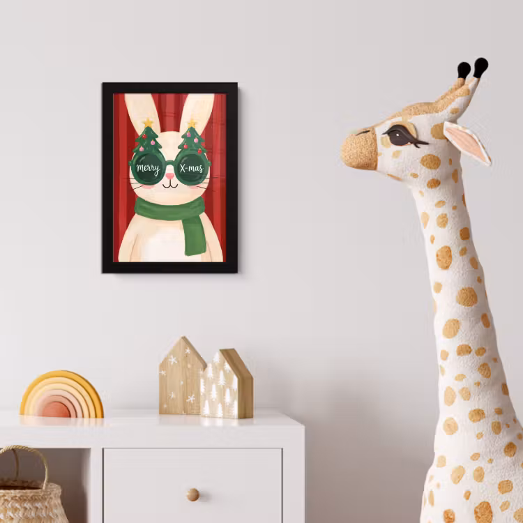 Poster met lijst - Konijn - Kerst - Dieren — 5