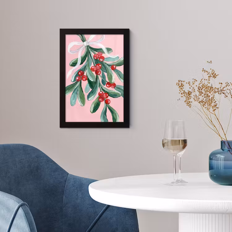 Poster met lijst - Plant - Kerst - Roze — 2