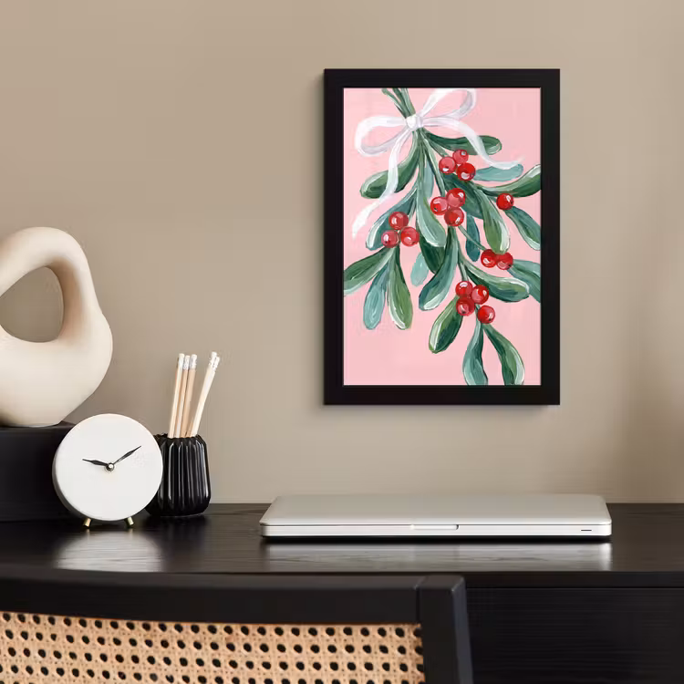 Poster met lijst - Plant - Kerst - Roze — 3