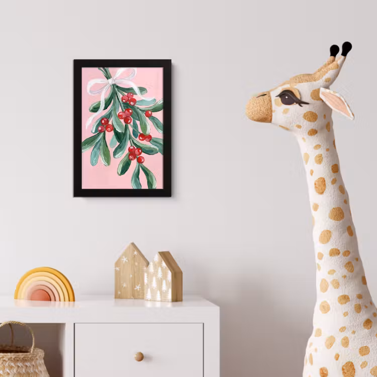 Poster met lijst - Plant - Kerst - Roze — 5