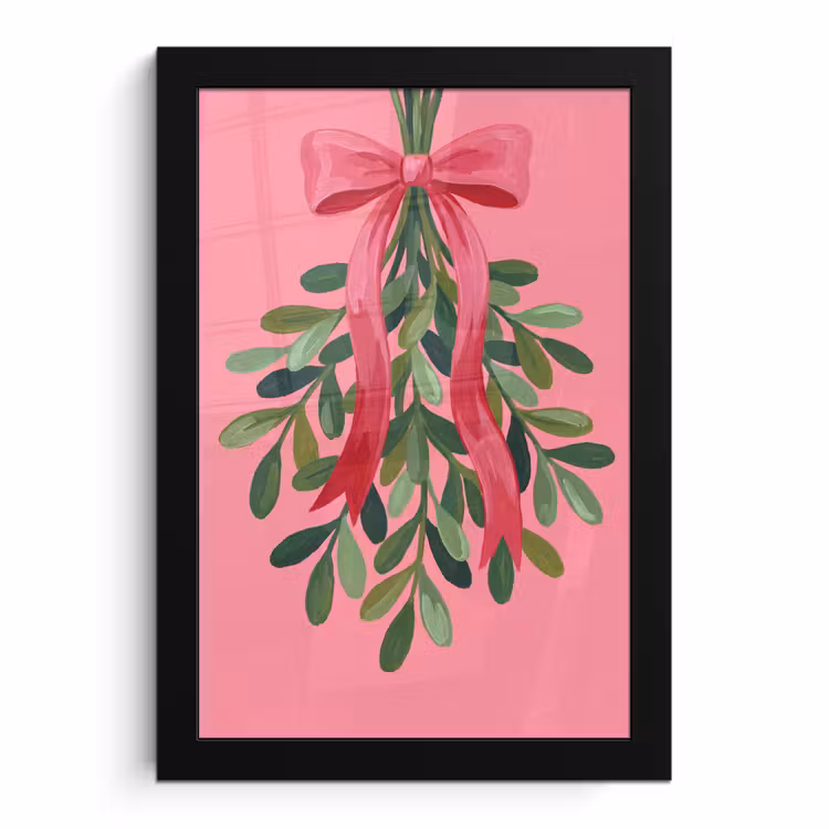 Poster met lijst - Plant - Lint - Roze — 1