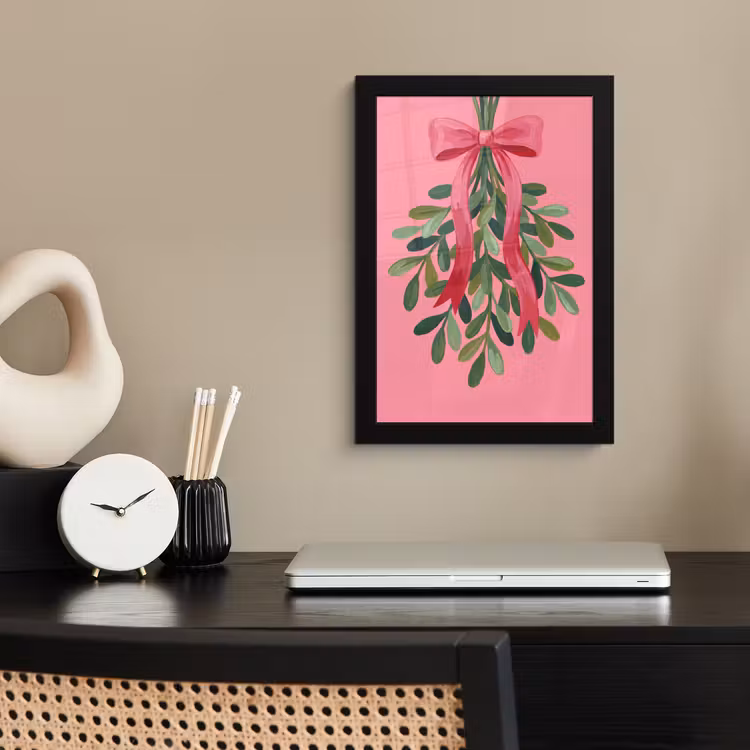 Poster met lijst - Plant - Lint - Roze — 3