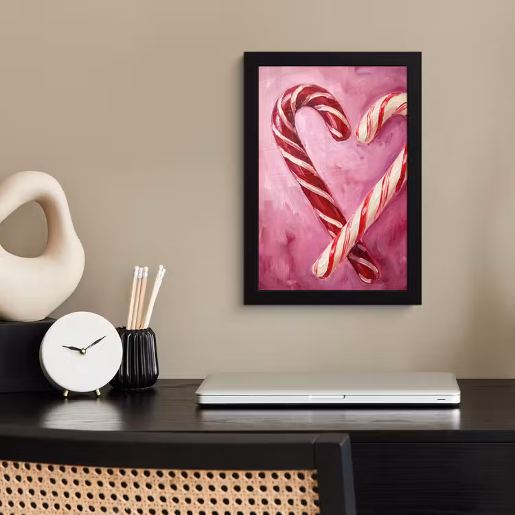 Poster met lijst - Snoep - Hart - Roze — 3