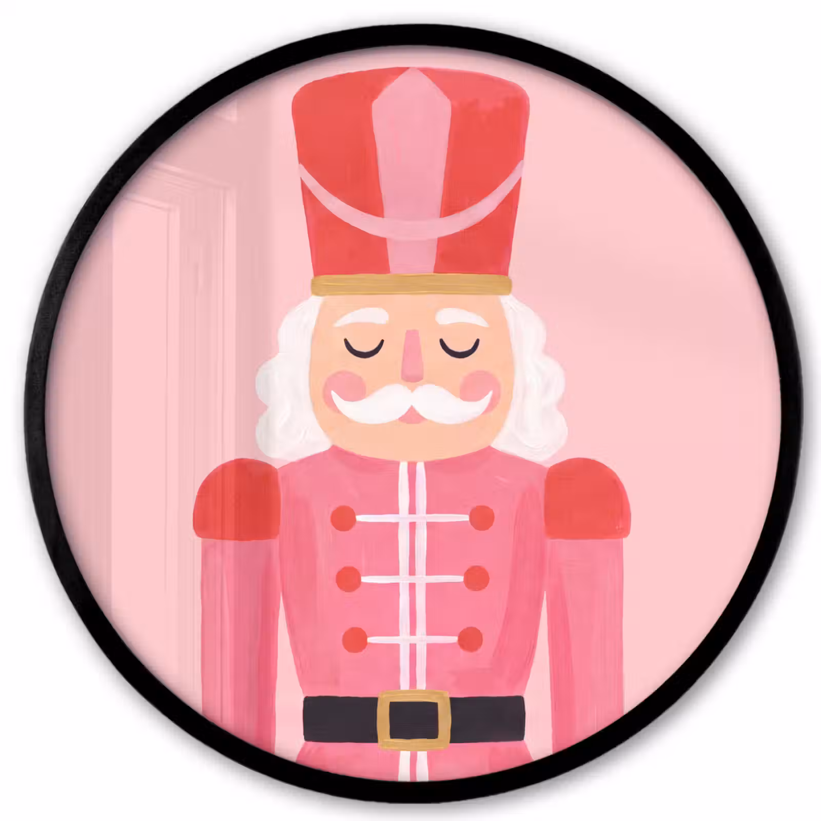 Ronde fotolijst - Notenkraker roze illustratie — 1