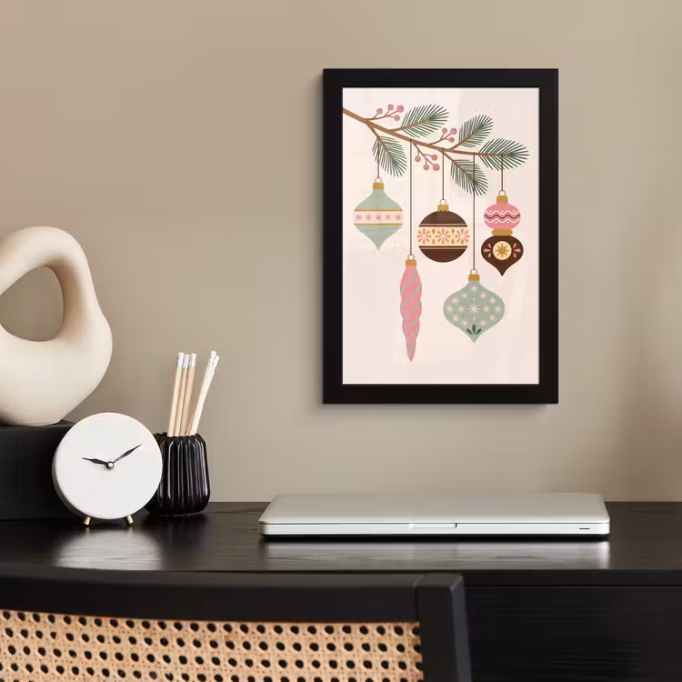 Poster met lijst - Kerst - Ornamenten - Tak — 3