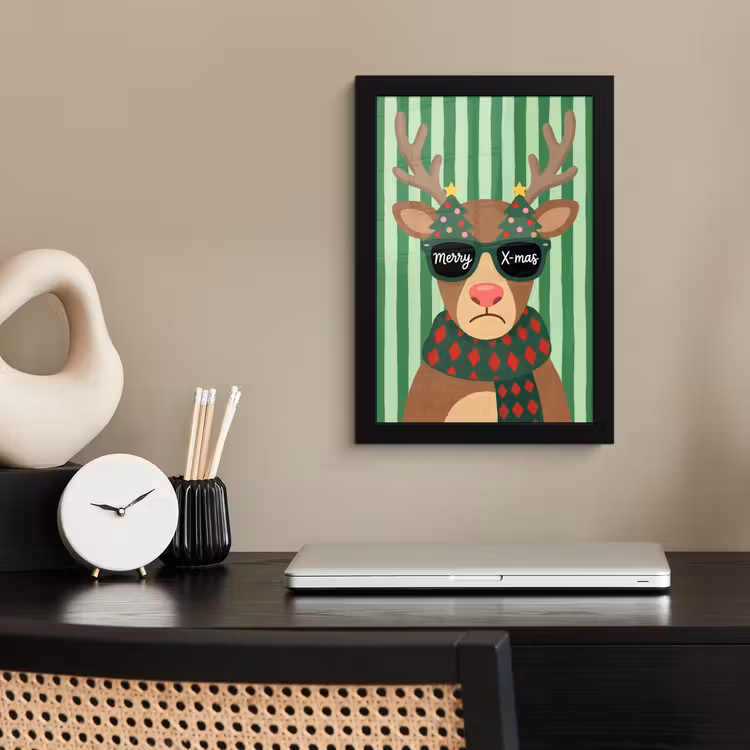 Poster met lijst - Rendier - Kerst - Illustratie — 3