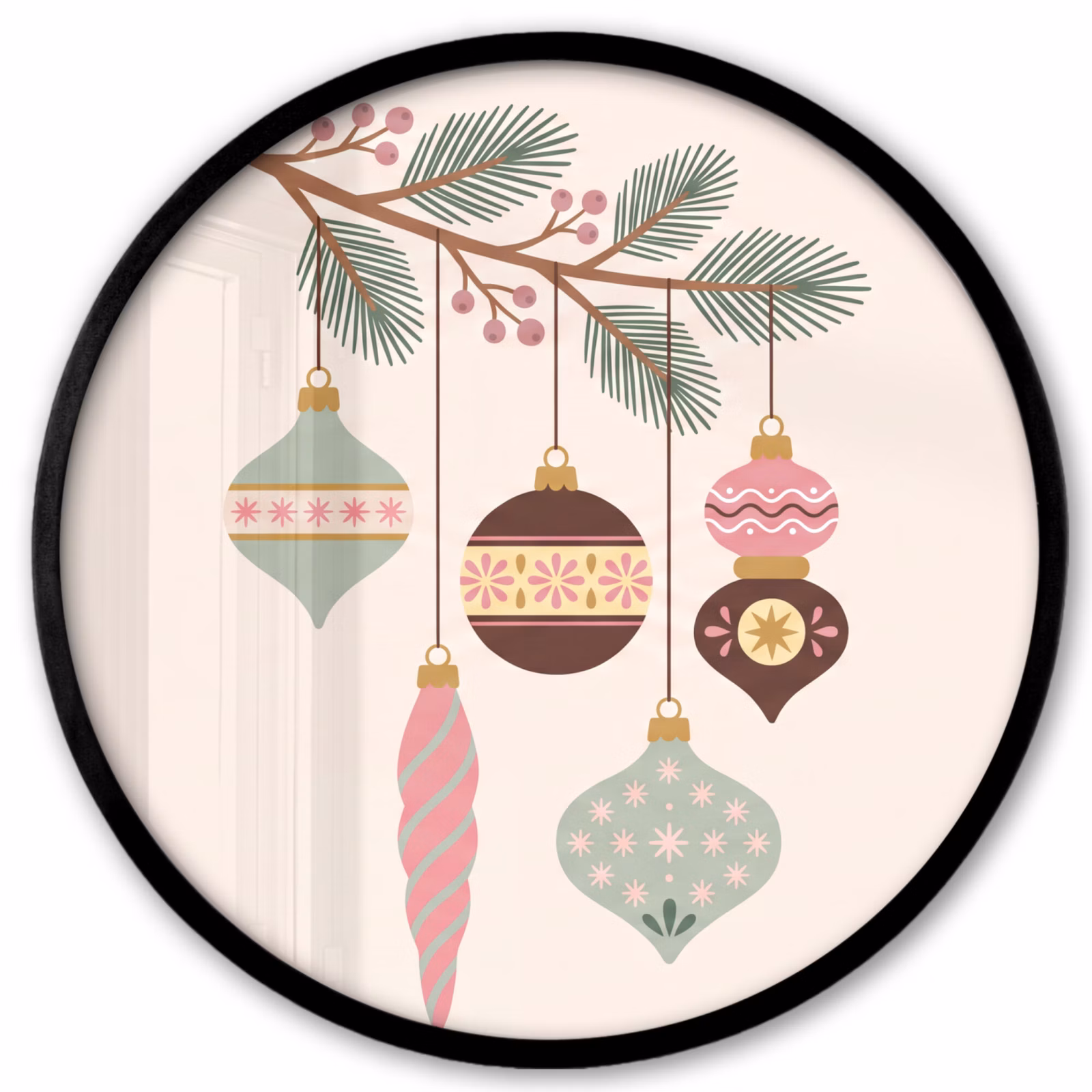 Ronde fotolijst - Kerst - Ornamenten - Tak — 1