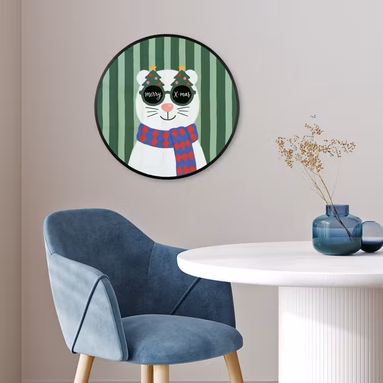Ronde fotolijst - Dier - Winter - Cartoon — 4