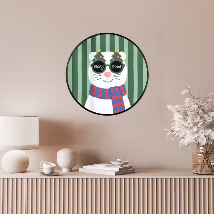 Ronde fotolijst - Dier - Winter - Cartoon — 5