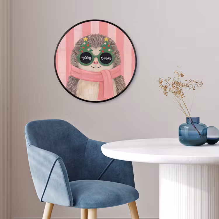 Ronde fotolijst - Egel - Kerst - Illustratie — 4