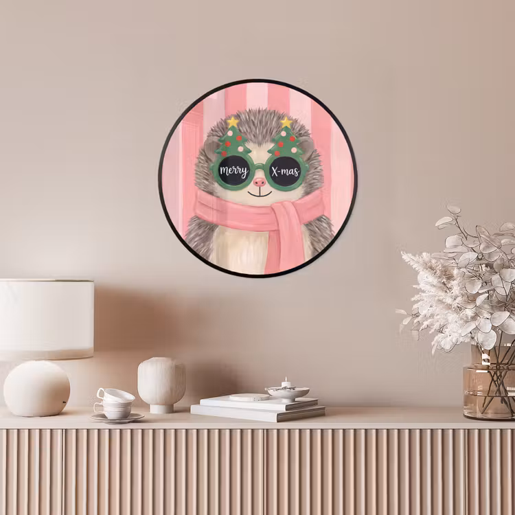 Ronde fotolijst - Egel - Kerst - Illustratie — 5
