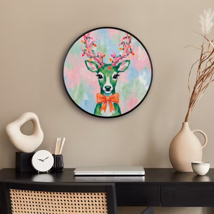 Ronde fotolijst - Hert - Kerst - Dieren — 3