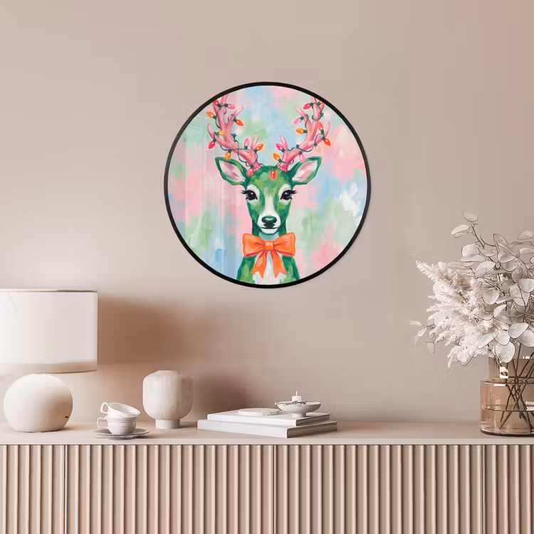 Ronde fotolijst - Hert - Kerst - Dieren — 5