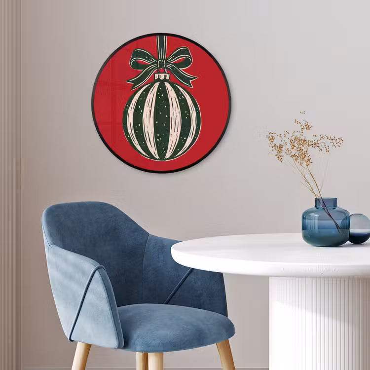 Ronde fotolijst - Kerstbal - Kerst - Rood — 4