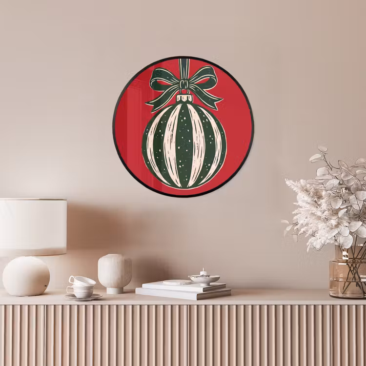 Ronde fotolijst - Kerstbal - Kerst - Rood — 5