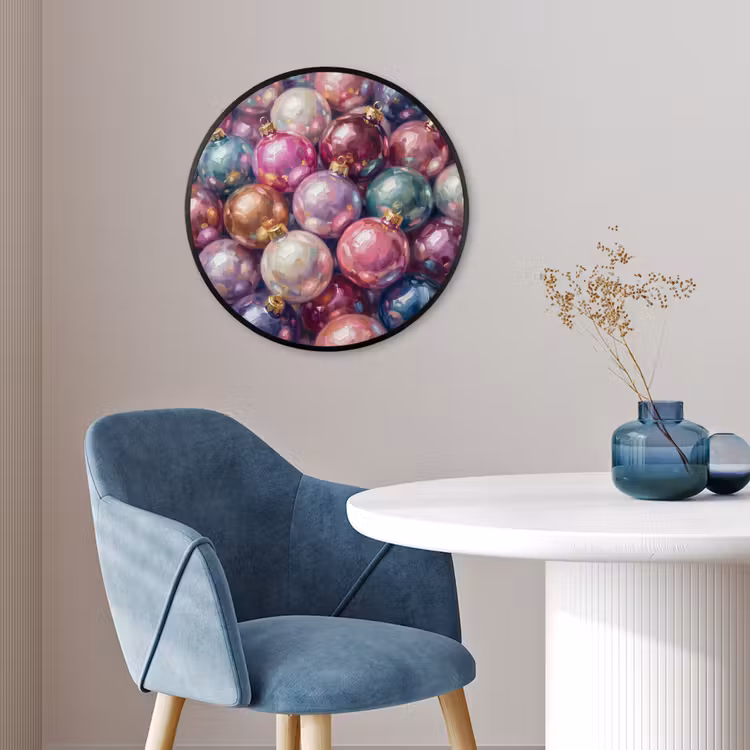 Ronde fotolijst - Kerstdecoratie - Kleurrijk - Feest — 4