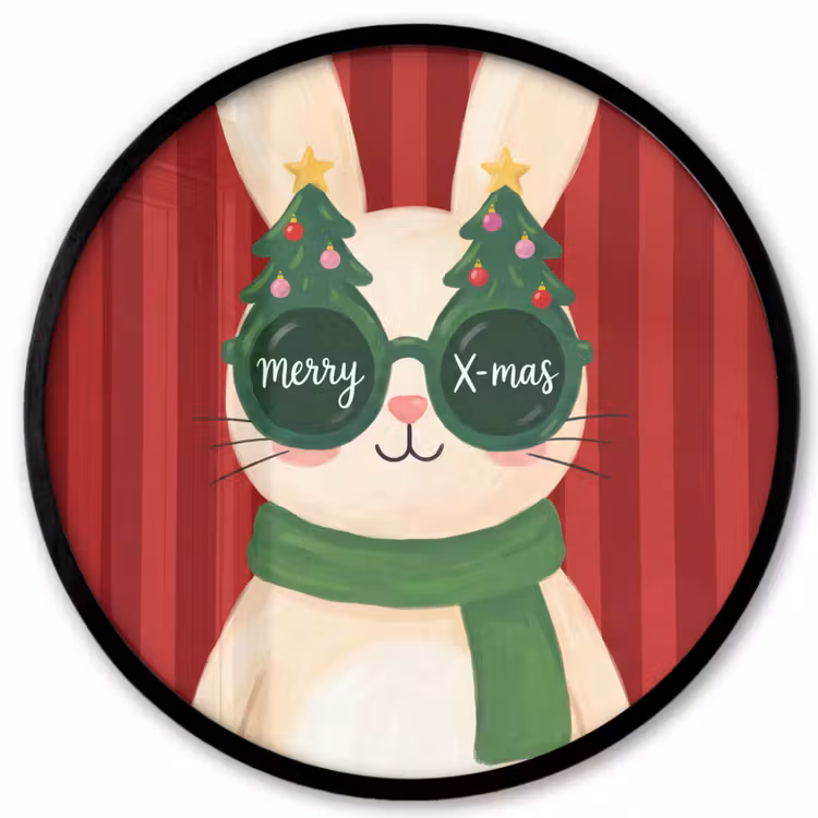 Ronde fotolijst - Konijn - Kerst - Dieren — 1