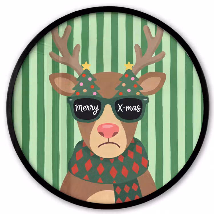 Ronde fotolijst - Rendier - Kerst - Illustratie — 1