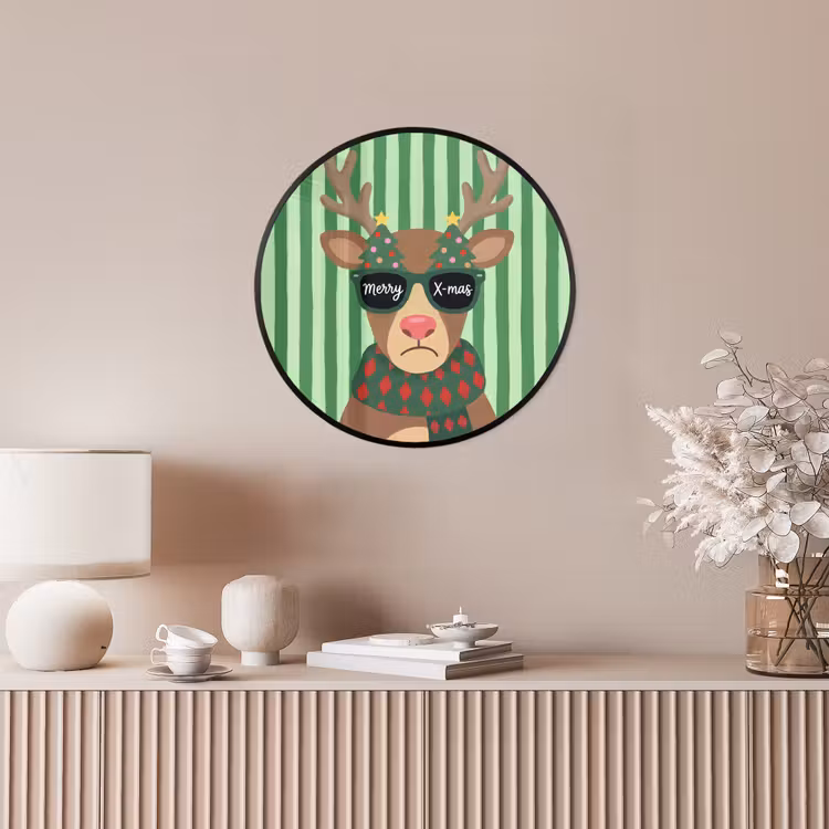 Ronde fotolijst - Rendier - Kerst - Illustratie — 5