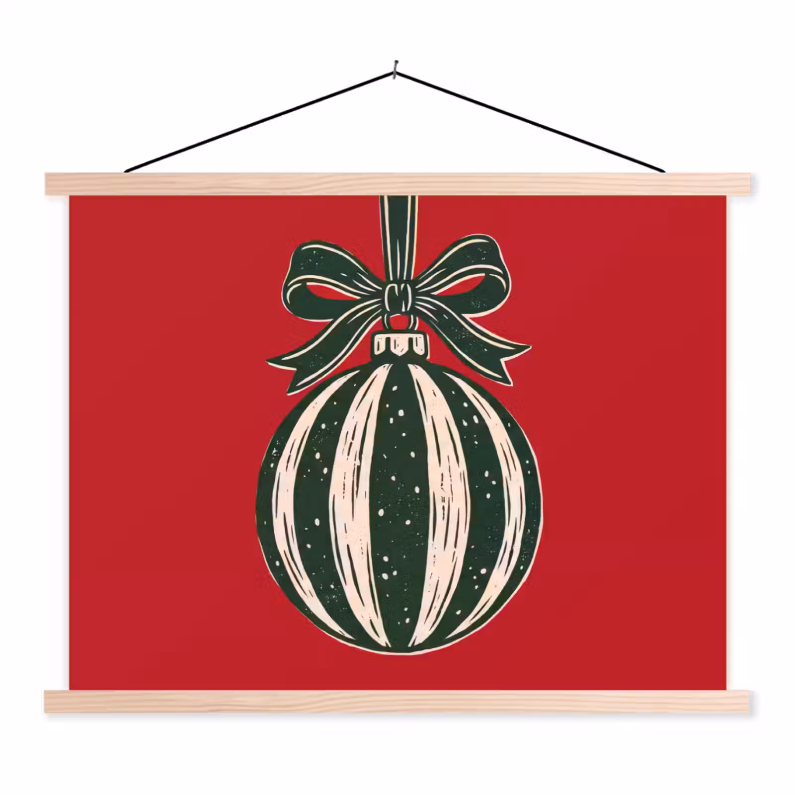 Schoolplaat - Kerstbal - Kerst - Rood — 1