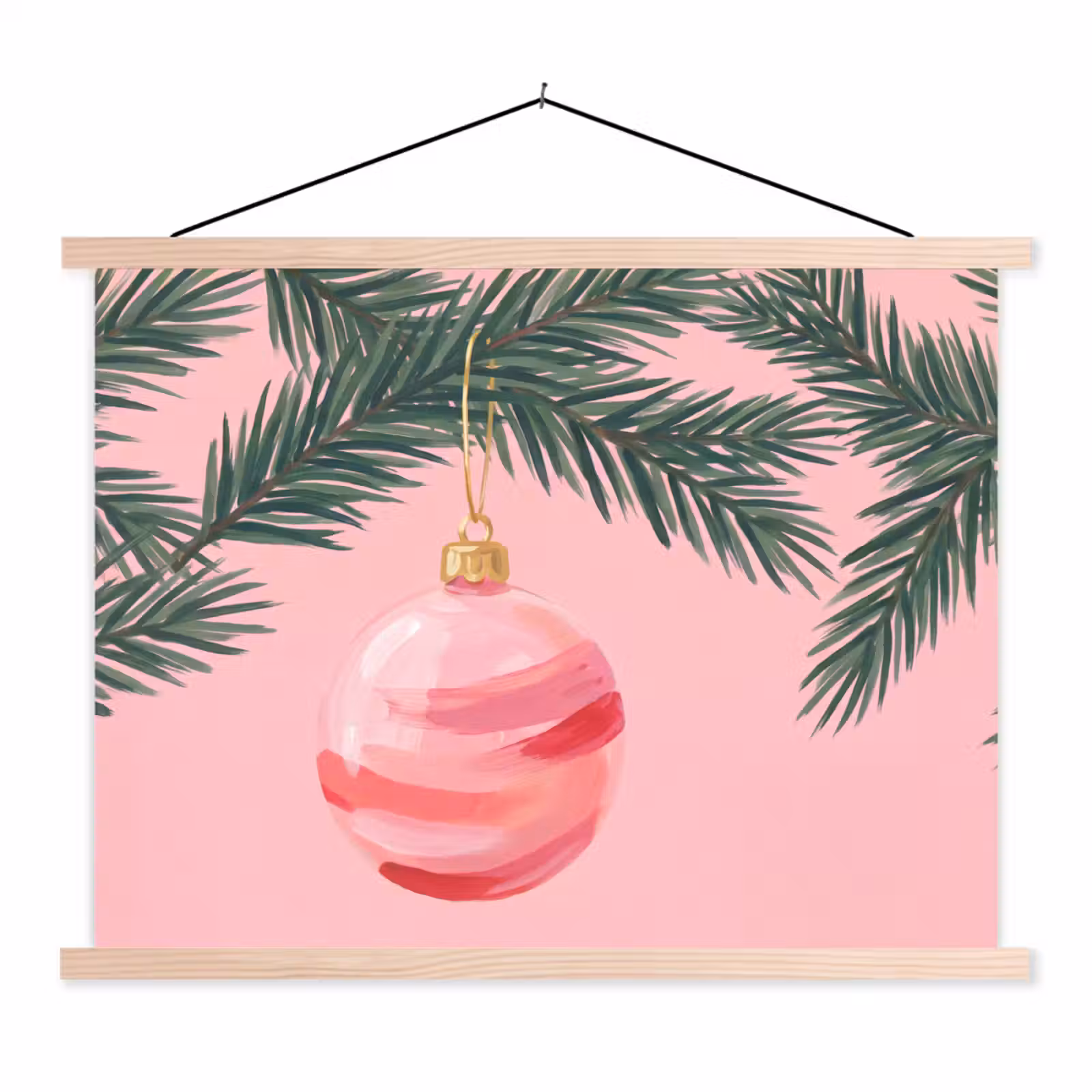 Schoolplaat - Kerstbal - Roze - Kerst — 1