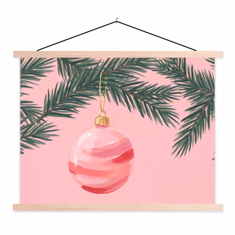 Schoolplaat - Kerstbal - Roze - Kerst — 1