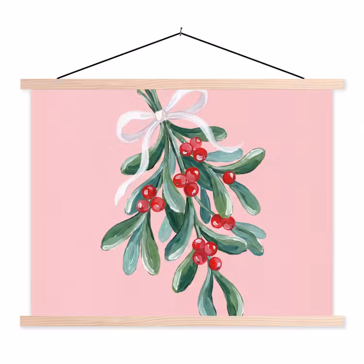 Schoolplaat - Plant - Kerst - Roze — 1